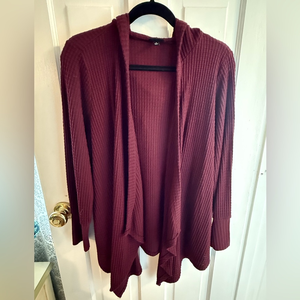 Torrid - Waffle Open Front Hooded Cardigan